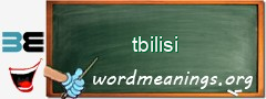 WordMeaning blackboard for tbilisi